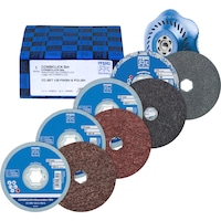 PFERD Combiclick non-woven disc set, diameter 125 mm, VRH A100C, 180M, 240F