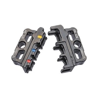 Crimping insert set for insulated DIN cable lugs
