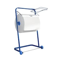 ORION floor stand w/ refuse bag holder up to 40 cm wide, portable, metal, blue