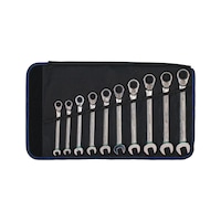 ATORN ratchet combination spanner set 10 pcs with reversing lever in tool roll