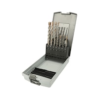 Hammer drill bit set with four cutting edges and SDS-plus shank