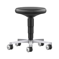 bimos clean room stool with 5-star base, castors and syn. leath. seat