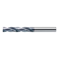 180° high-performance drill bit, solid carbide TiAlN 5xD with internal cooling