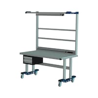 CLIP-O-FLEX mobile seated system workstation with lighting and drawer block