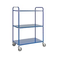 Shelf trolley with 3 reversible load areas, high