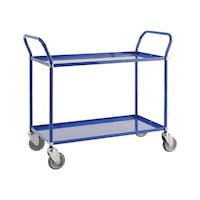 Shelf trolley with 2 reversible load areas