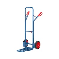 fetra sack truck with folding shovel, load capacity 300 kg, solid rubber tyres