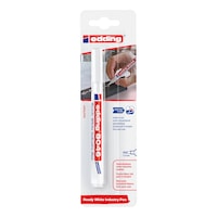 EDDING e-8046 ready white permanent marker, wedge tip 1-3 mm in blister pack