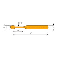 TESA Messeinsatz tonnenförmig 4,5 mm (für M 6-M48)