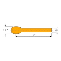 TESA Messeinsatz tonnenförmig 9,7 mm (für M12-M150)