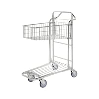 Platform trolley, nestable, with fixed basket