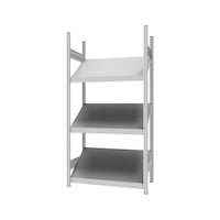 Single-sided slanted shelving rack