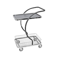 Design serving trolley, one sheet steel load area, one basket, C-line