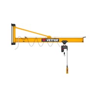 Column-mounted slewing jib crane PRAKTIKUS PW — complete set with chain hoist