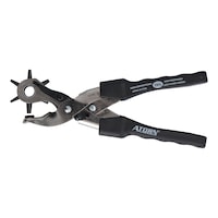 Revolving punch lever pliers, adjustable