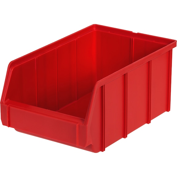 Polypropylene easy-view storage bin, size 2, 335/303 x 209 x 152 mm, red - Easy-view storage bin