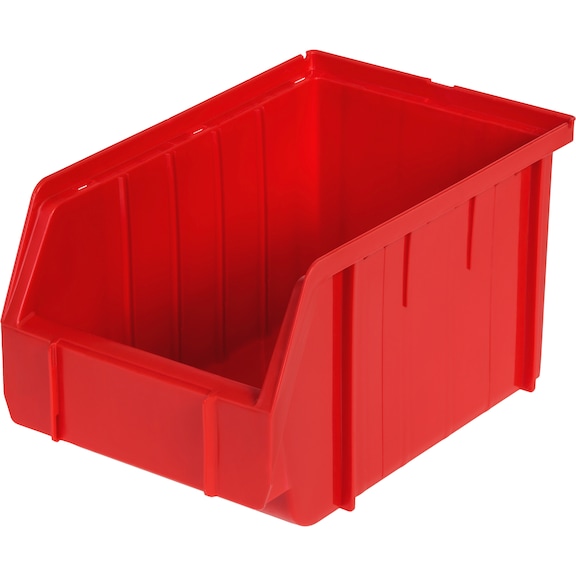 Polypropylenová skladovací krabice, velikost&nbsp;3, 230/202x151x130&nbsp;mm, červená - Průhledná skladovací krabice