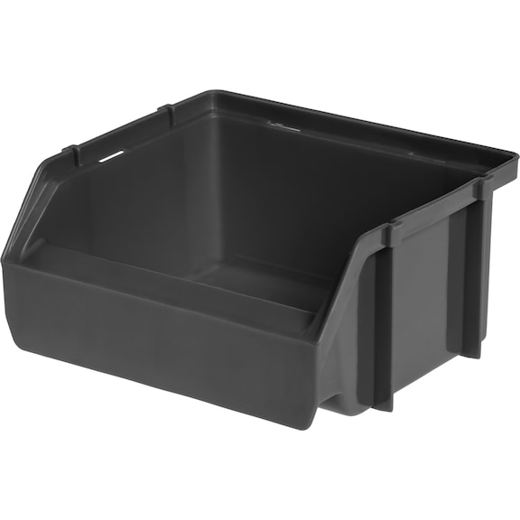 Polypropylenová skladovací krabice, velikost&nbsp;5, , 90/68x102x49&nbsp;mm, šedá - Průhledná skladovací krabice