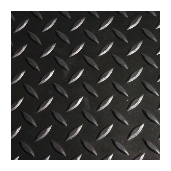 Arbeitsplatzmatte Einzelmatte LxBxH 800x700x12,5 mm Farbe schwarz - Arbeitsplatzmatte aus SBR/Nitril-Gummimischung, strapazierfähig