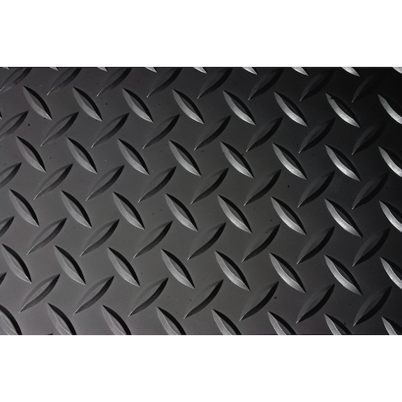 Állásk. szőnyeg bordázott lemez kiv., kétr. prém. szőny., Sz 1200 mm, fekete - PVC-ből készült munkahelyi szőnyegek, igény szerint gyártva
