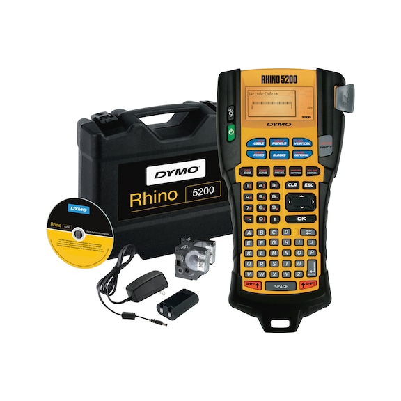 Průmyslový štítkovací přístroj DYMO Rhino 5200 Kit Case v&nbsp;pevném kufříku. - Průmyslový štítkovač Rhino 5200 SET