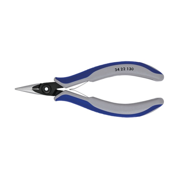 KNIPEX electronics gripping pliers 135&nbsp;mm flat round straight jaws - Precision electronics pliers