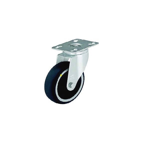 METZLER - Das Profil, ESD Lenkrolle mit Anschraubplatte und Feststeller, thermoplastischem Gummi-Laufbelag - Rollen