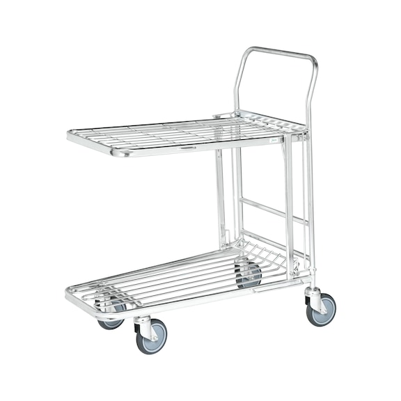 Platform trolley, nestable, with folding load area