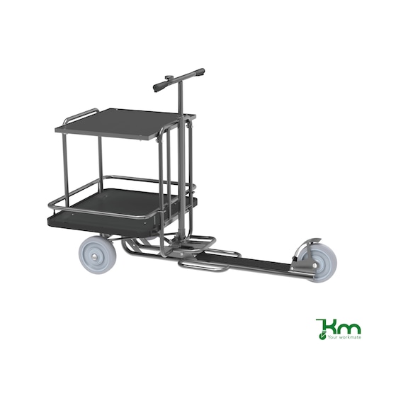 Scooter con pneumatici antiforatura, 2 sup. carico, cap. carico 200&nbsp;kg, grigio - Area di carico adatta a KM07350-Ergo