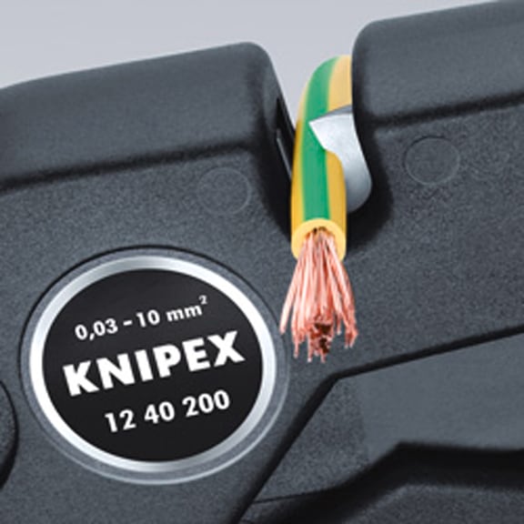 KNIPEX kabelstriptang 200&nbsp;mm, zelfstellend - Automatische striptang 0,03-10&nbsp;mm²