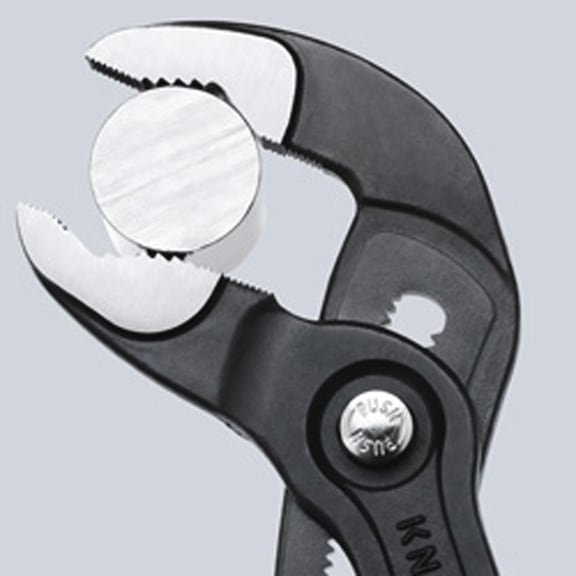KNIPEX Cobra vízpumpafogó, 125&nbsp;mm, 27&nbsp;mm szélességig, pol. fej, műa. markolat - Cobra Hightech vízpumpafogó