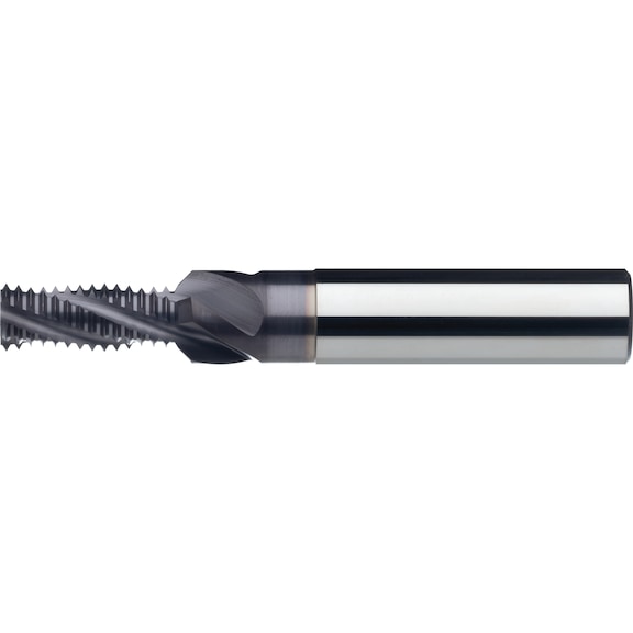 Multi-range thread milling cutter with 45° countersink, solid carbide straight shank HA - 1