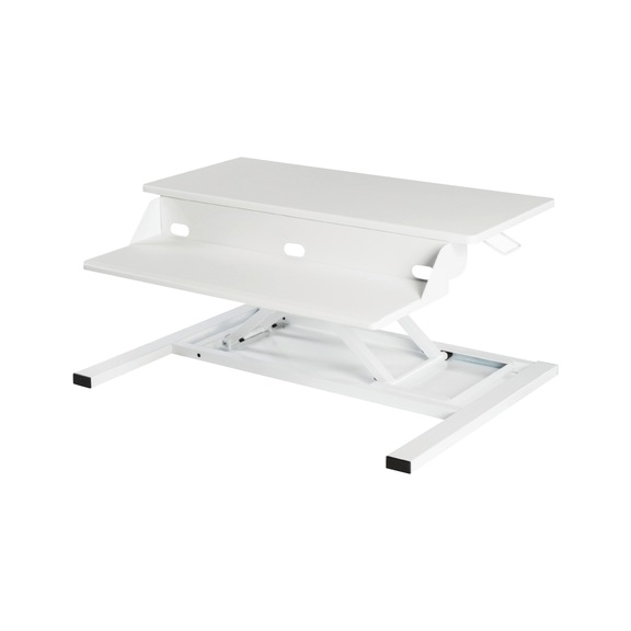 Plateau de bureau réglable en hauteur, 810 x 595 x 130 - 390 mm, blanc - Plateau de bureau réglable en hauteur, pneumatiquement