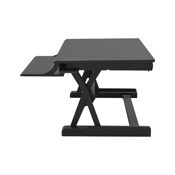 Desk top attachment height-adjustable, with scissor mechanism