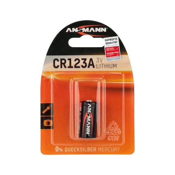 ANSMANN Lithium-Batterie CR 123A/CR 17355/-3 V Blister a 1 Stück - Sonderbatterie CR 123A / CR 17335