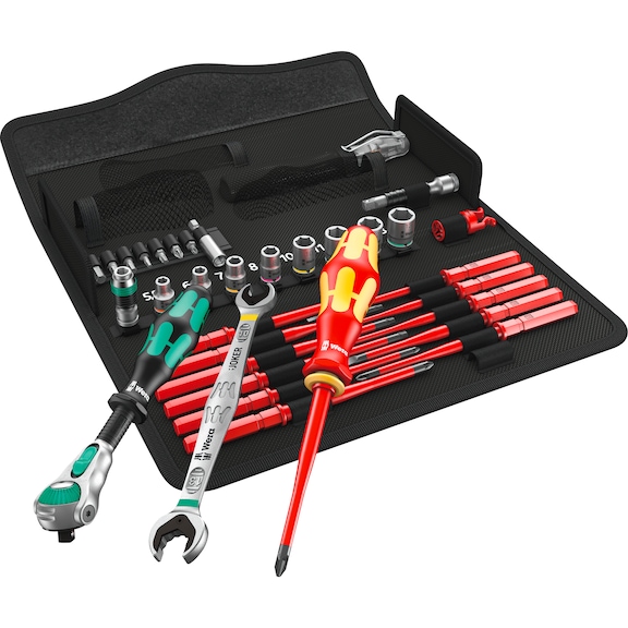 Kit d'outils WERA, 1/4 pouce, 35 pièces, dans une boîte en tissu - Jeu d'outils Kraftform Kompakt Maintenance 35 pièces
