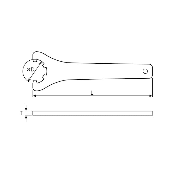 Clé de serrage pour écrous de serrage ER conformément à DIN&nbsp;6499 - 2