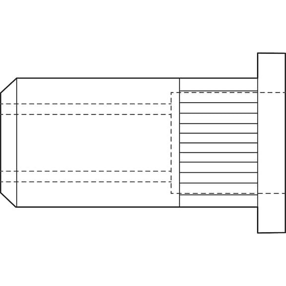 Ecrous à sertir (écrous à rivet unique), tête ronde plate - 1