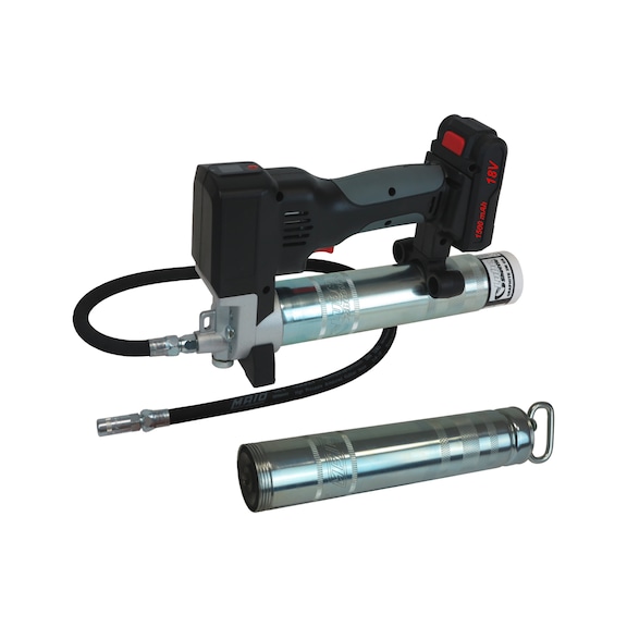 MATO cordless grease gun 18-V li-ion f. 400-g grease cartr. with hose, in case - 