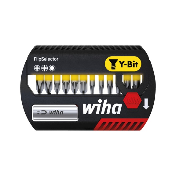 WIHA Bit készlet FlipSelector, Y-Bitek, 25 mm, 1/4", 13 részes, PH, PZ, TX - Bit készlet, FlipSelector, T vagy Y-Bit, 25 mm