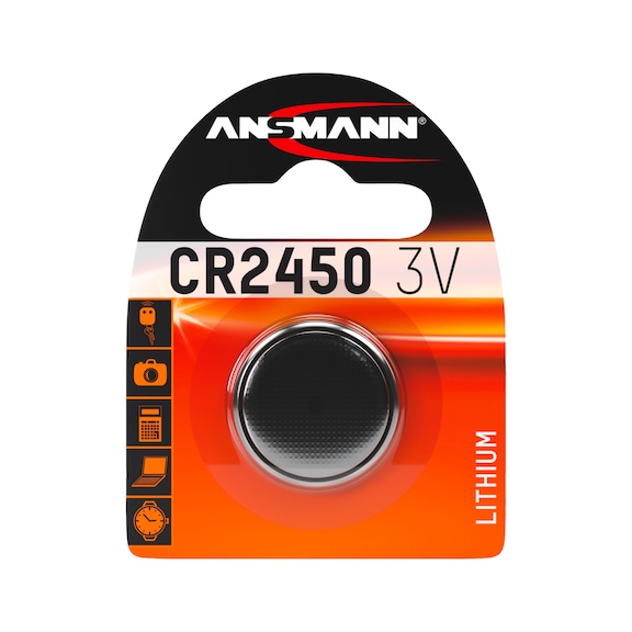 ANSMANN Knopfzelle Typ CR 2450 / 3 V Blister a 1 Stück - Knopfzelle CR2450