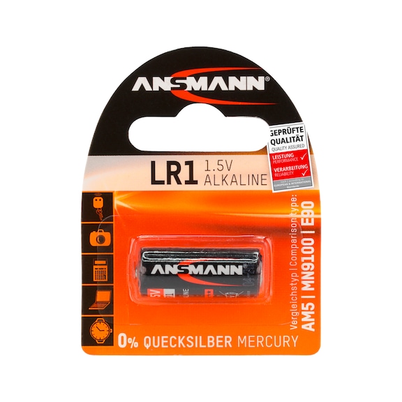 ANSMANN batterij type LR 1 / 1,5 V, blister 1 stuk - LR 1 speciale batterij