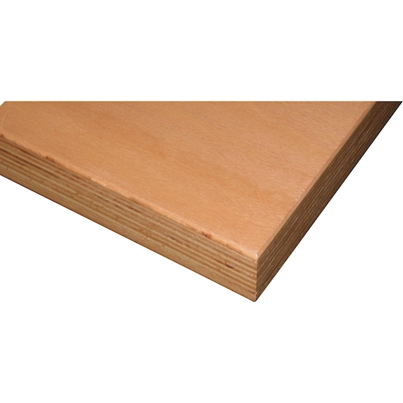 Corner worktop, 90°, mplex., varnished, panel thickness 40 mm, for depth 750 mm - Corner worktop 90° for workbench mounting