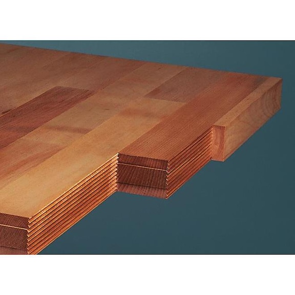 实心榉木制成的 ANKE 工作台面板，1500 x 800 x 50 mm - 工作台面板，50 毫米 厚