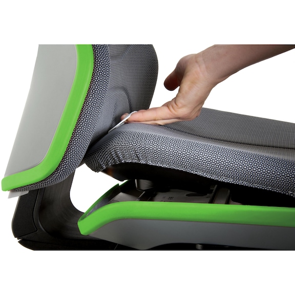 Otočná prc. židle BIMOS NEON, protiskluzová zkl. a opěrka se stálým kon., zelená - Pracovní otočná židle NEON s&nbsp;podlahovými kluzáky