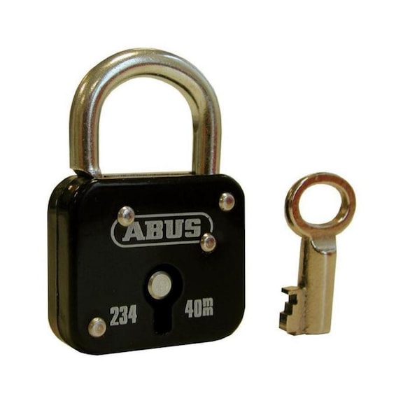 ABUS 挂锁，234/50 型，钢制外壳，漆黑色，含 2 把钥匙 - 挂锁，234 系列