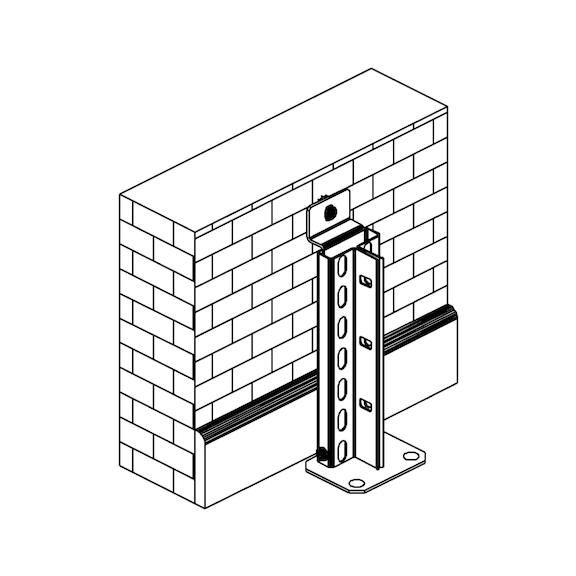 Juego de espigas de pared META CLIP/FIX para estante básico, galvanizado - Fijaciones de pared para estante insertable