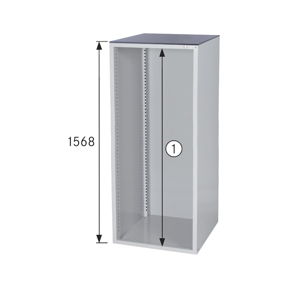 800 S szekrényház rendszer, magasság 1568 mm