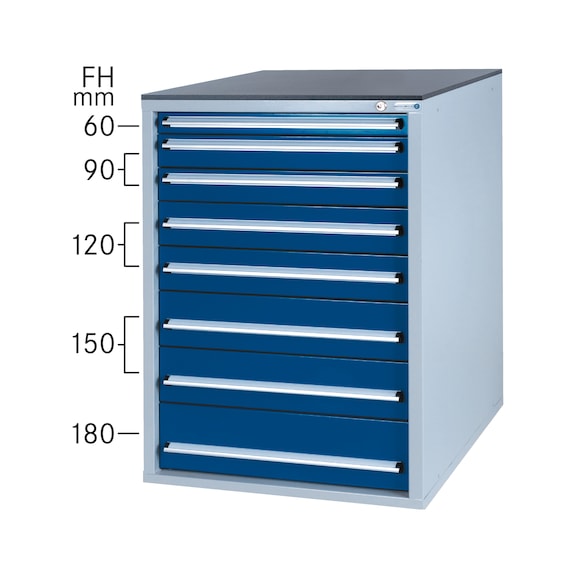 Système d'armoire à outils HK 800 S, modèle&nbsp;32/8 avec SCA - Système d'armoire à tiroirs 800 S avec 8 tiroirs SOFT-CLOSE