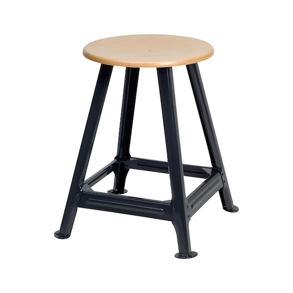 Work stool with steel strip frame 